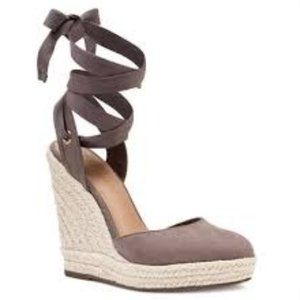 NEW Nine West Prescot Gray Wedge Espadrilles